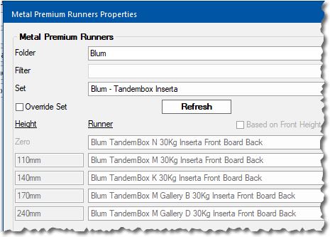 Suggested Drawer Runner Set - Blum Tandembox