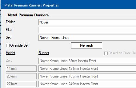 Suggested Drawer Runner Set - Nover Krome Linea