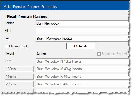 Suggested Drawer Runner Set - Blum Merivobox